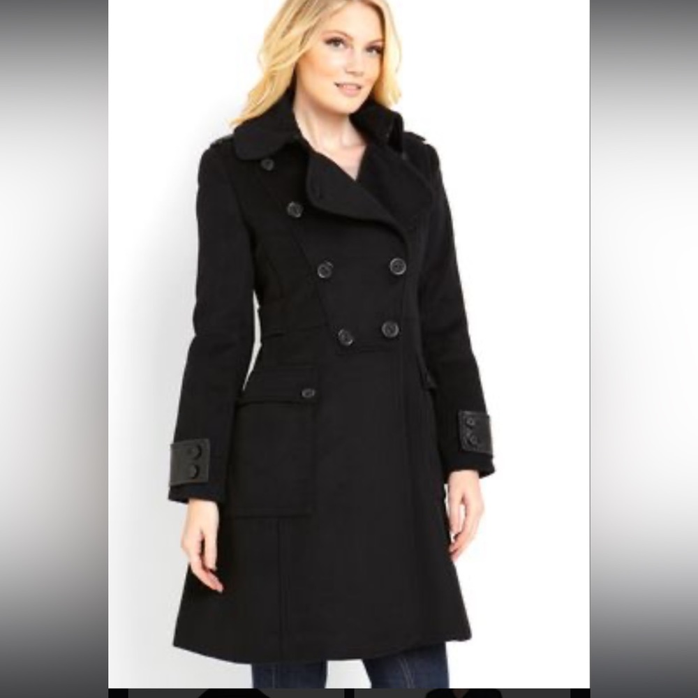 100% Wool Black Winter Coat from Diva by DD (size Medium)